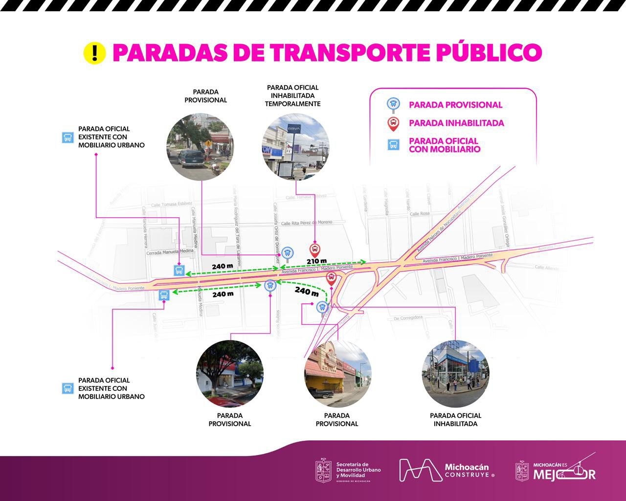 Habilitadas paradas de transporte provisionales, por construcción del teleférico de Morelia: Gladyz Butanda
