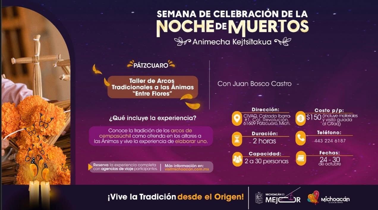 Aún puedes participar en el taller de arcos tradicionales en el Civaq Pátzcuaro: Sectur