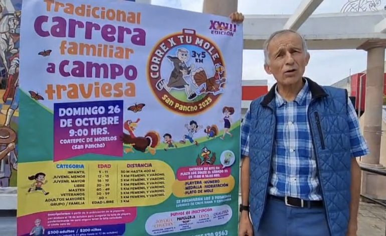 Más de 300 corredores se darán cita en la carrera “Corre por tu Mole” en Coatepec de Morelos