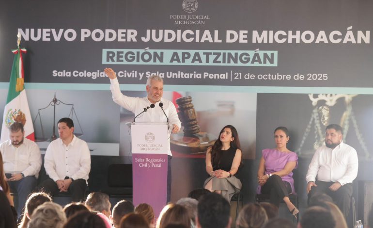 Justicia más cercana en región Apatzingán; inaugura Bedolla salas judiciales