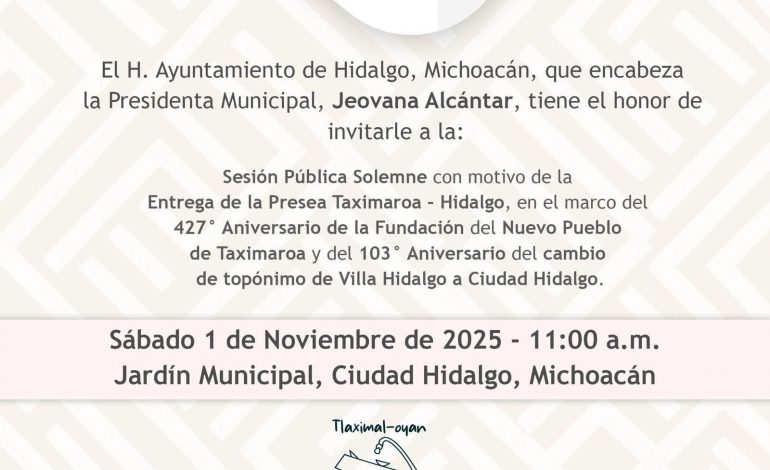 Aniversario Histórico en Ciudad Hidalgo: Cabildo Declara Sesión Solemne para el 1 de Noviembre