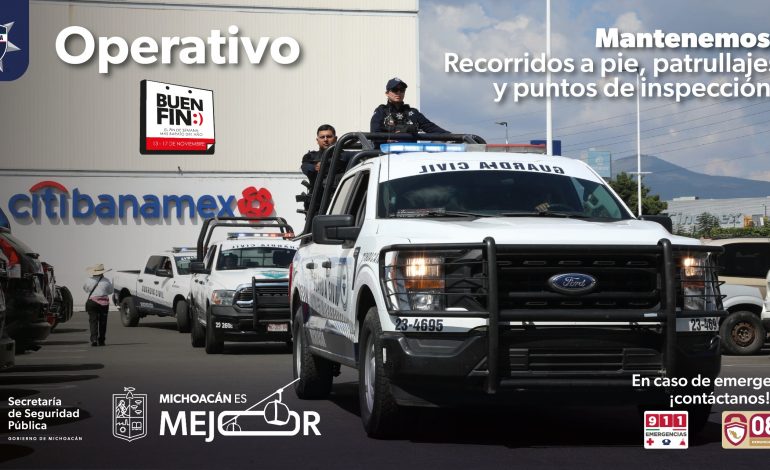 Listo dispositivo de vigilancia para disfrutar de un Buen Fin seguro: SSP