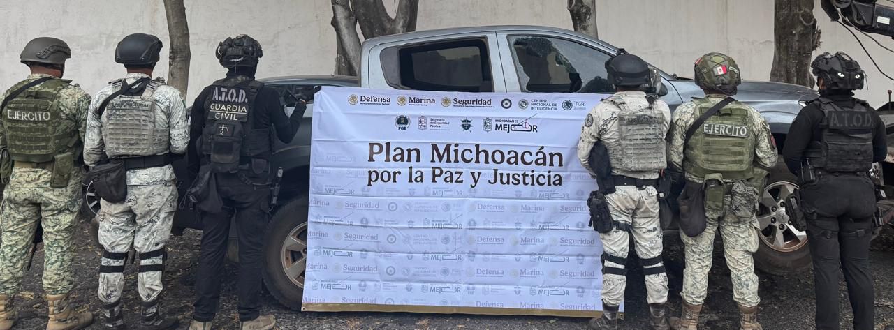 Plan Paricutín: SSP y GN aseguran armas de fuego y vehículo robado en Morelia