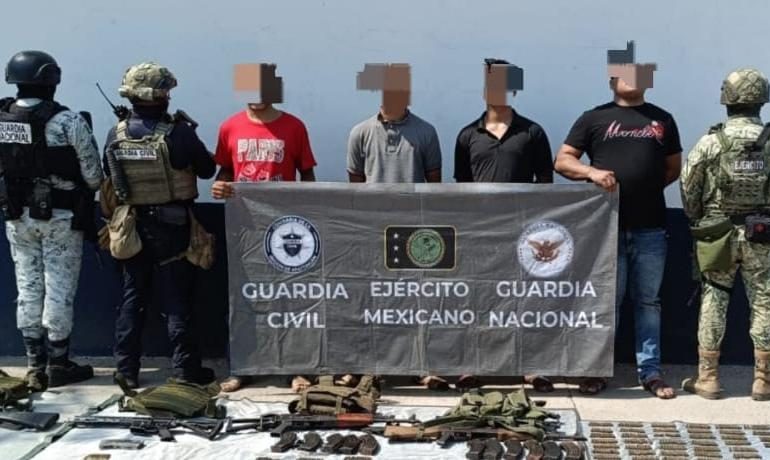 En Buenavista, 5 hombres asegurados en posesión de armas: SSP