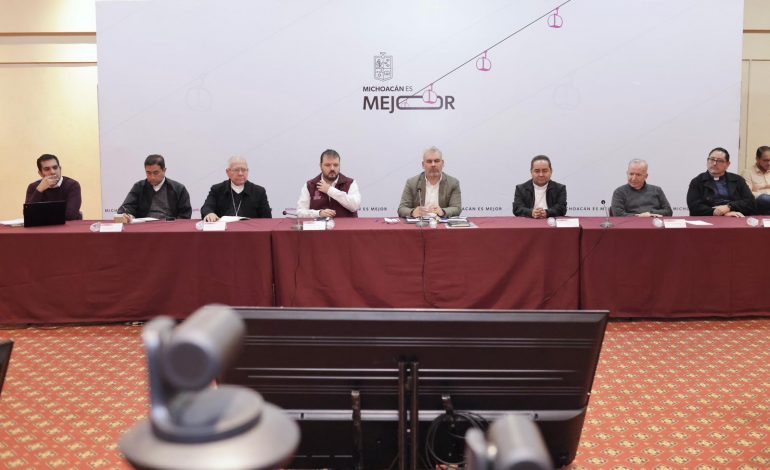 Iglesia católica se suma al Plan Michoacán por la Paz y la Justicia.