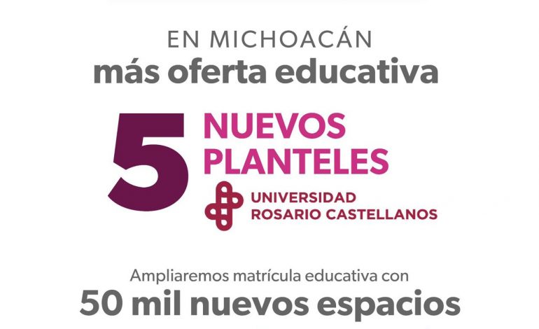 Con Plan Michoacán, 5 nuevas universidades Rosario Castellanos: Iemsysem.