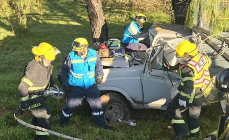Dos personas resultaron lesionadas y quedaron prensadas tras impacto de camioneta contra una vaca en la autopista Siglo XXI.