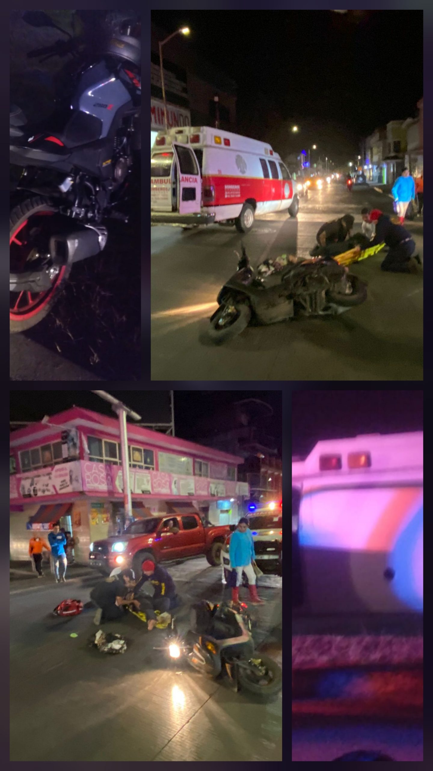 Dos motociclistas resultan lesionados en distintos accidentes registrados en Zitácuaro.