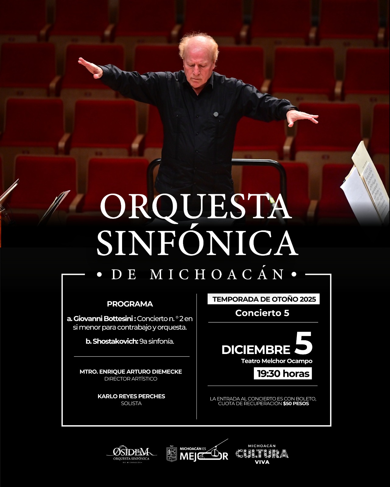 Osidem interpretará a Bottesini y Shostakovich en su quinto concierto de temporada