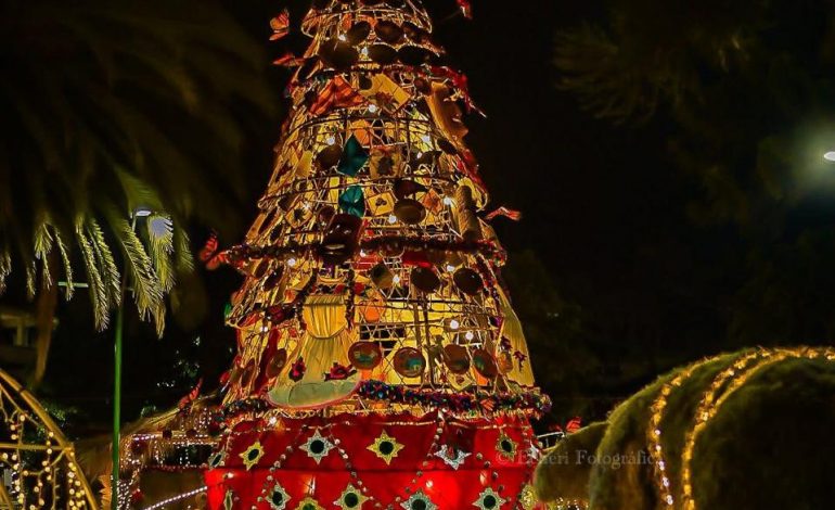 ¿Ya conoces el árbol navideño artesanal que embellece Erongarícuaro?