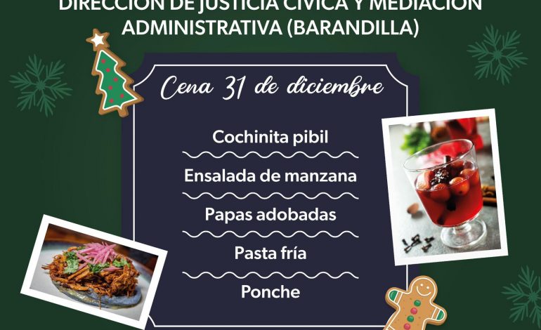 Cochinita pibil, ensalada de manzana y pasta fría, el menú para los infractores en la última noche del año: SSP