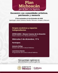 Secum impulsa diálogo con creadores de Uruapan y Zitácuaro para fortalecer Plan Michoacán