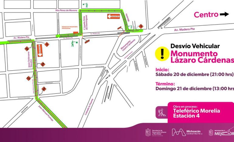 Por obras del teleférico, habrá desvío vehicular en el obelisco a Lázaro Cárdenas: Gladyz Butanda