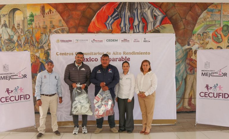 Plan Michoacán activa el deporte en 10 municipios con entrega de material: Cecufid