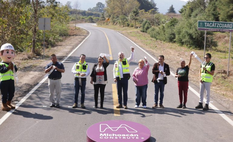 Más de 10 mil habitantes beneficiados con nueva carretera Tingüindín–Tacátzcuaro: Bedolla