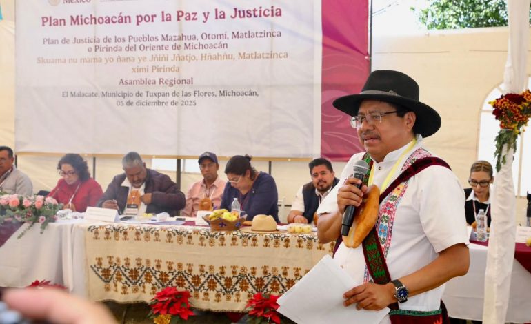 INPI y pueblos originarios de Michoacán inician construcción de acuerdos del Plan de Justicia Indígena.