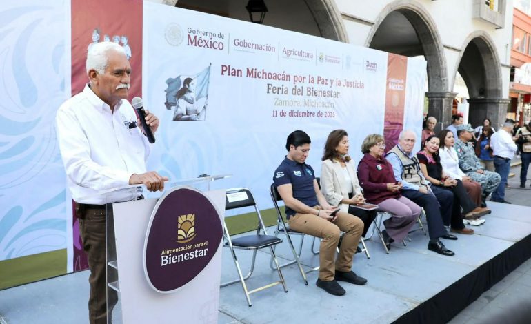 Zamora recibe Feria del Bienestar, dentro del Plan Michoacán por la Paz y la Justicia.