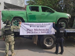 SSP destruye en Buenavista campamento ilícito y asegura 3 vehículos con reporte de robo.<br>