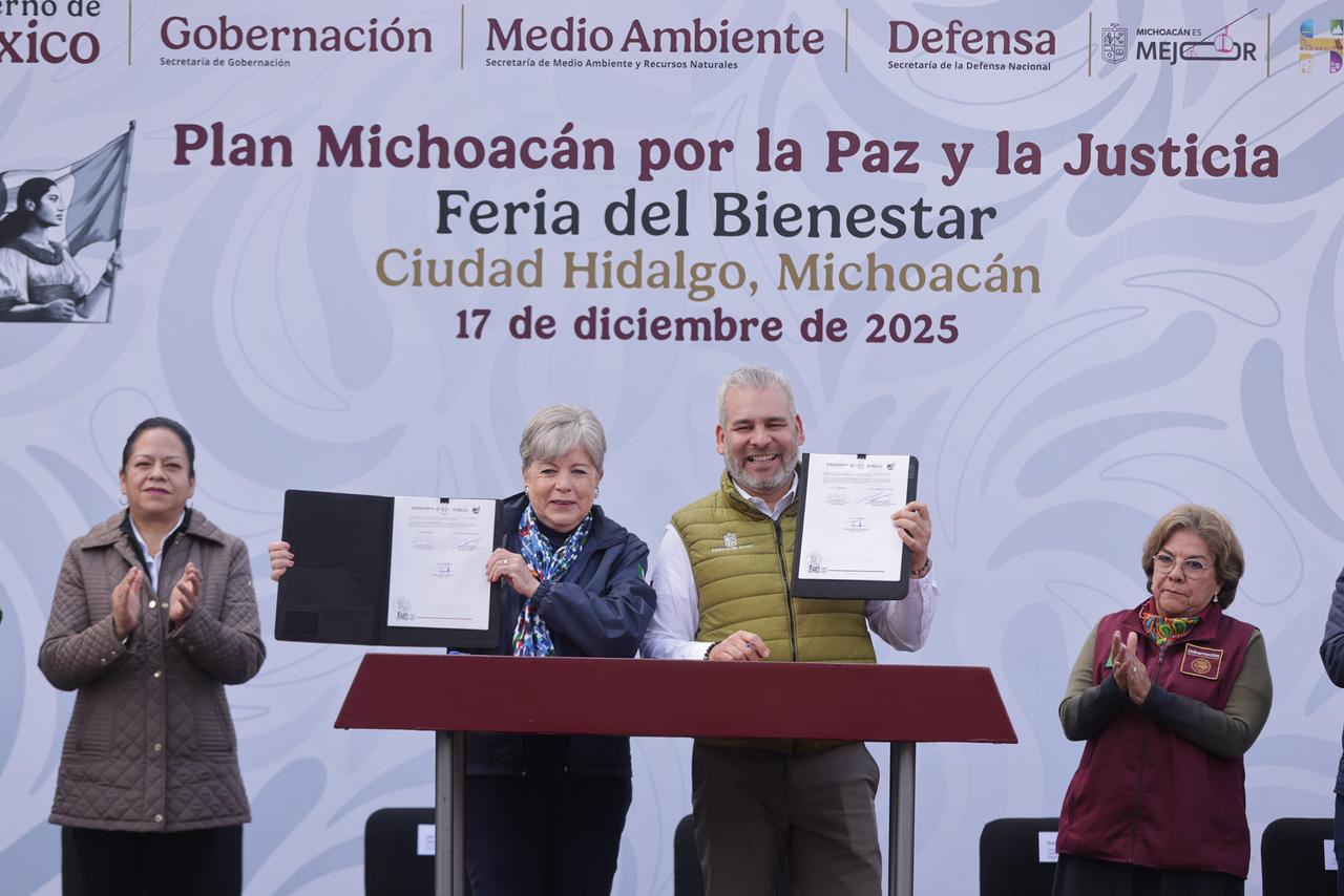 Se refuerza Plan Michoacán; firman Bedolla y Alicia Bárcena acuerdo estratégico por el medio ambiente