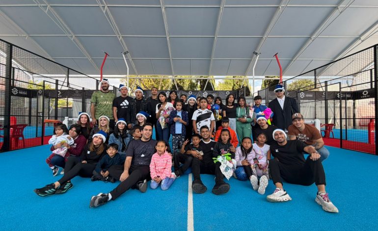 Niñas y niños de casa hogar viven experiencia deportiva en Pádel Box durante posada solidaria