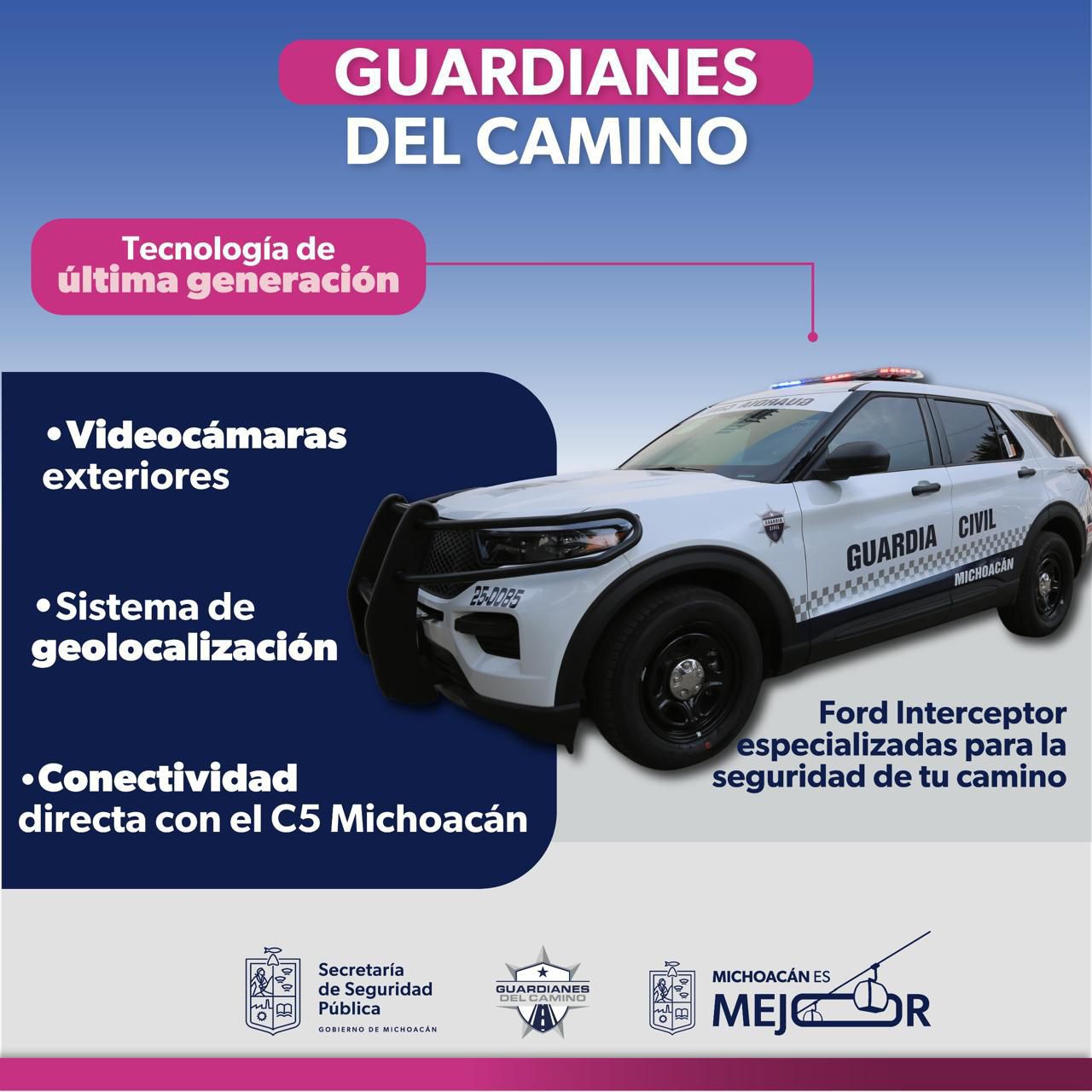 Tecnología de vanguardia para tu seguridad, así son las nuevas unidades de Guardianes del Camino
