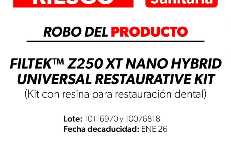 Alerta Cofepris por robo de resina para restauración dental