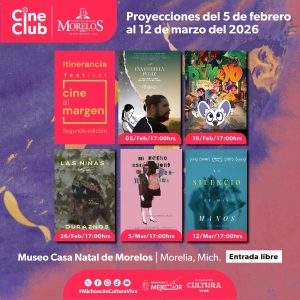 Festival “Cine al Margen” llega a la Casa Natal de Morelos: Secum
