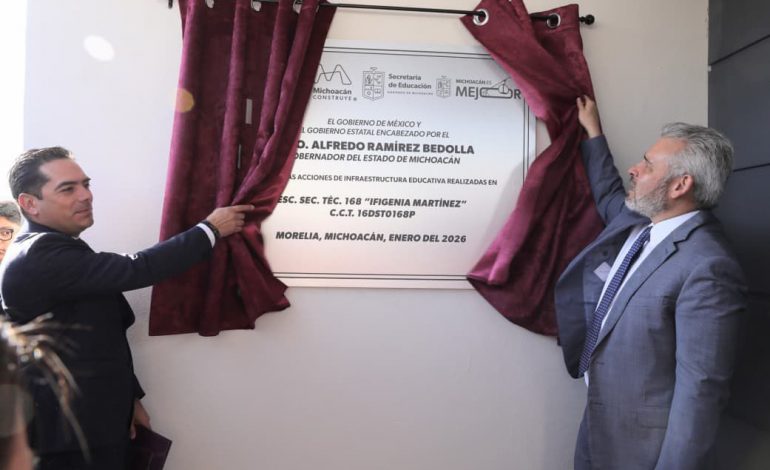 Inaugura Bedolla secundaria en Villas del Pedregal; se impulsa educación de más de 800 alumnos