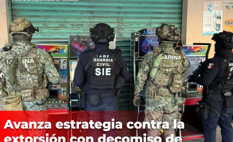 Avanza estrategia contra la extorsión con decomiso de tragamonedas en Morelia, Uruapan y Apatzingán: SSP