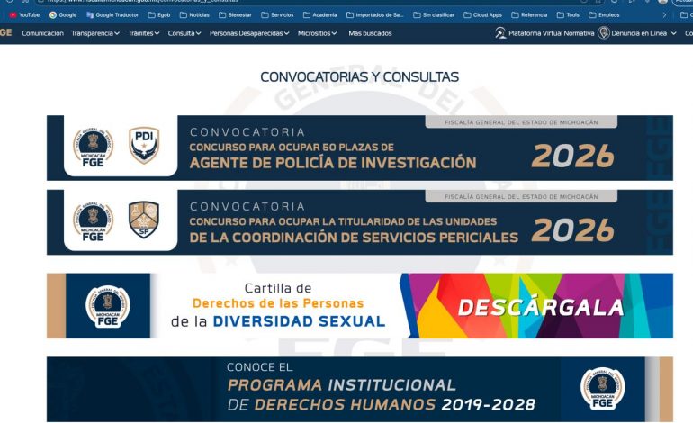 Emite FGE convocatoria interna para ocupar titularidades de Unidades Periciales y 50 plazas de Policía de Investigación para personas externas