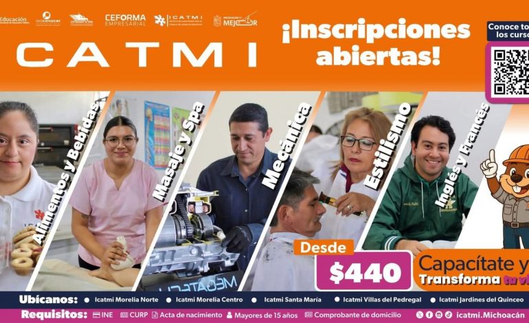 ICATMI abre inscripciones para más de 800 cursos de capacitación en Michoacán