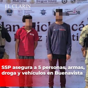SSP asegura a 5 personas, armas, droga y vehículos en Buenavista