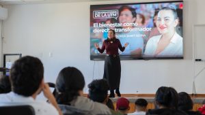 Estudiantes de la UTM y secretaria del Bienestar dialogan sobre justicia social y derechos