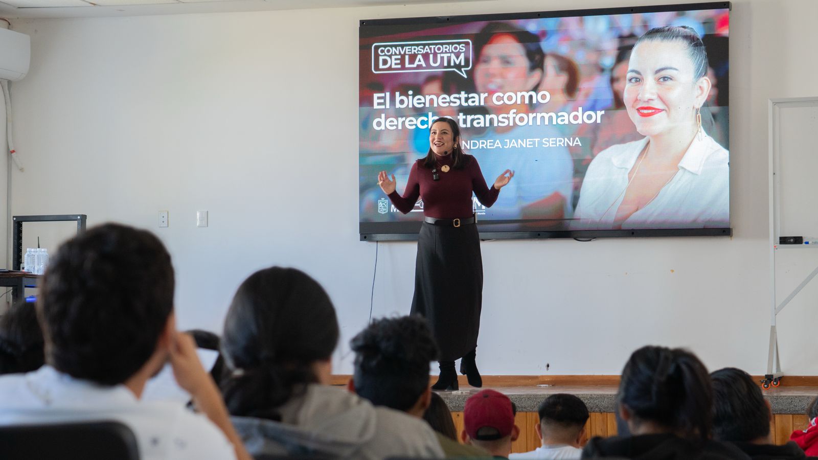 Estudiantes de la UTM y secretaria del Bienestar dialogan sobre justicia social y derechos