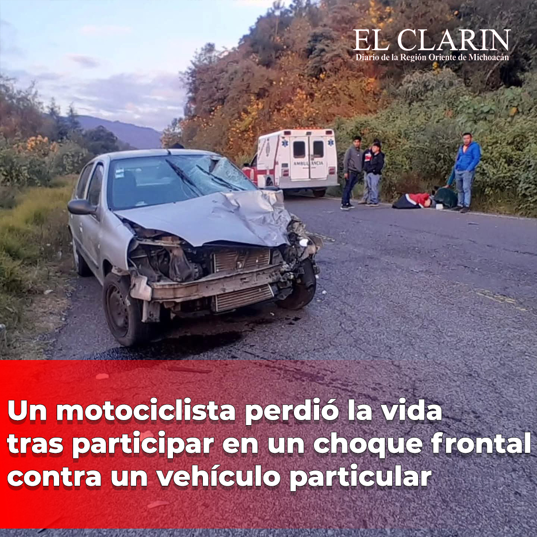Un motociclista perdió la vida tras participar en un choque frontal contra un vehículo particular
