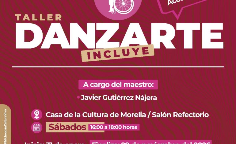 Secum abre taller permanente de danza inclusiva en Casa de la Cultura de Morelia