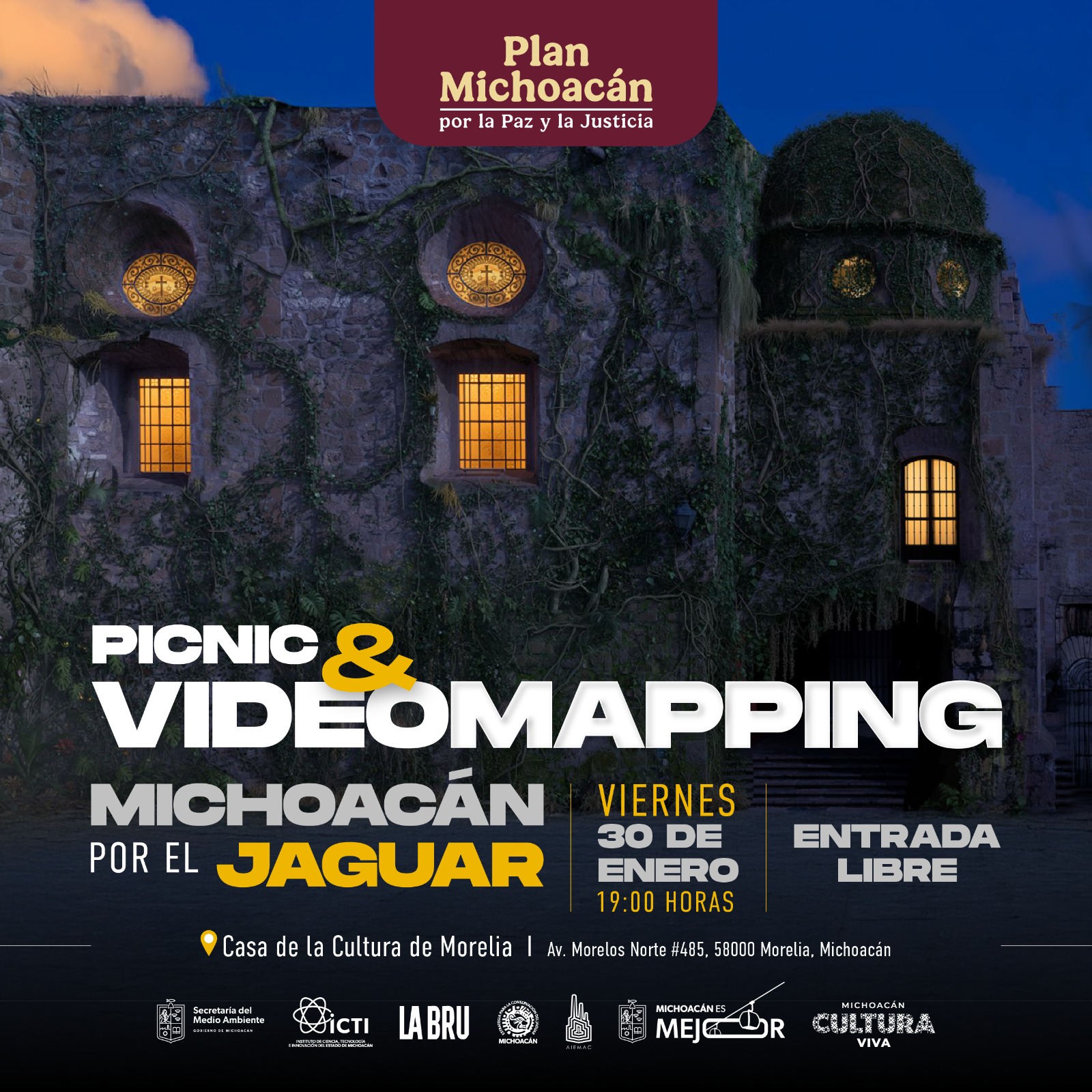 Súmate a la protección del jaguar en una noche de picnic y videomapping: ICTI