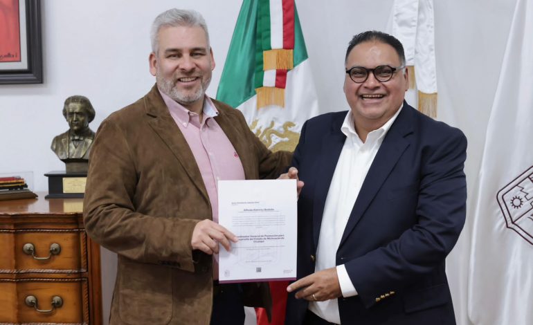 Designa Bedolla a Jesús Adame como titular de la Coordinación de Planeación para el Desarrollo del Estado.