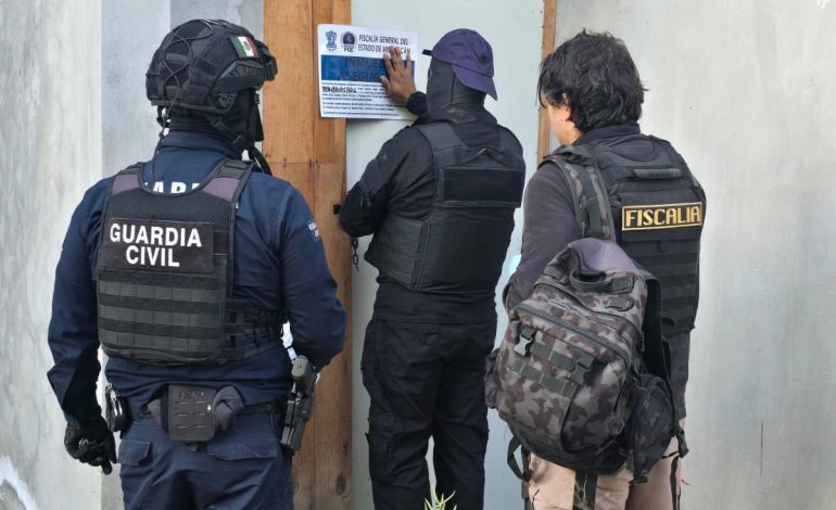 SSP y FGE aseguran 19 inmuebles de “El Botox” en Apatzingán.