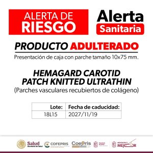 Alerta Cofepris por adulteración de parches vasculares: SSM