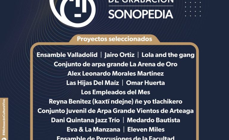 Talento michoacano al estudio: Secum revela proyectos seleccionados para grabar es estudio Sonopedia