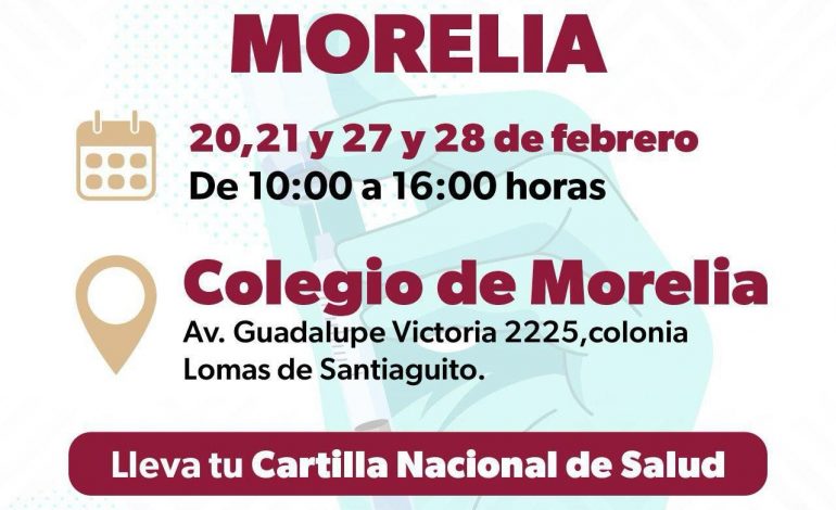 SSM arranca hoy jornada masiva de vacunación contra el sarampión en Morelia