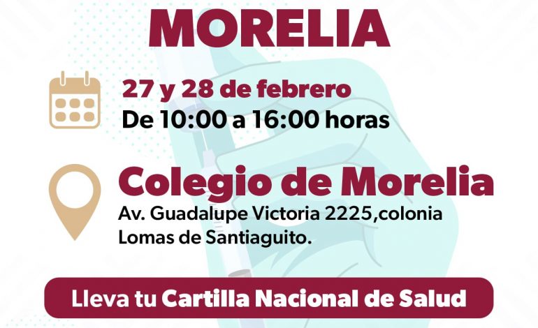 SSM ofrece jornada gratuita de vacunación en el Colegio de Morelia