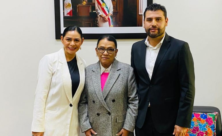 Coordinación estratégica para fortalecer el Estado y consolidar la paz en Michoacán eje de la reunión entre  Araceli Saucedo y Secretaria de Gobernación, Rosa Icela Rodríguez