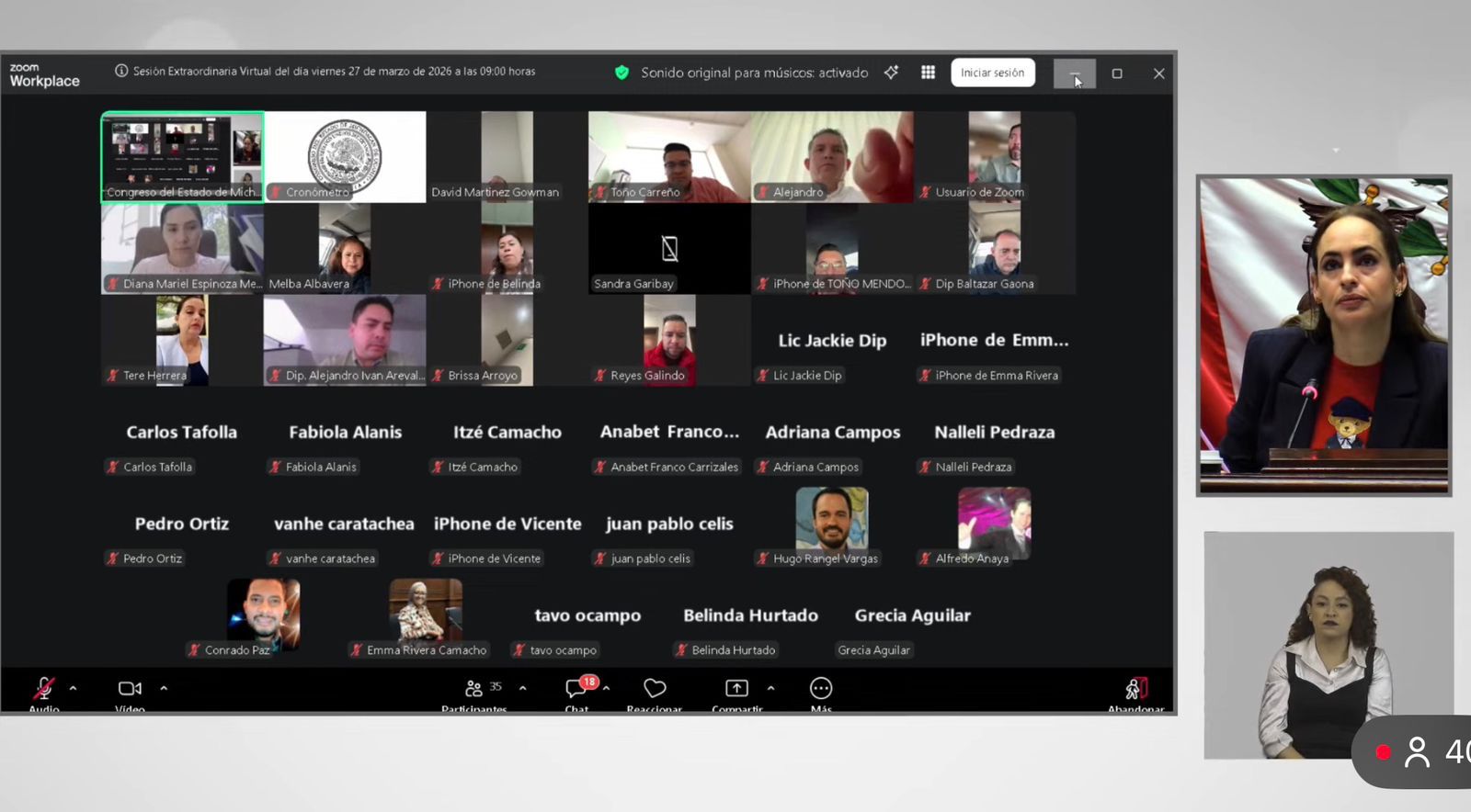 Por unanimidad, Congreso de Michoacán aprueba reforma al artículo 127 de la Constitución Política de México, en materia de límite a las jubilaciones y pensiones de las entidades públicas