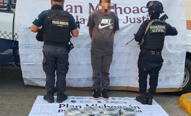 Detenido un hombre con 7 kg de marihuana en Jacona