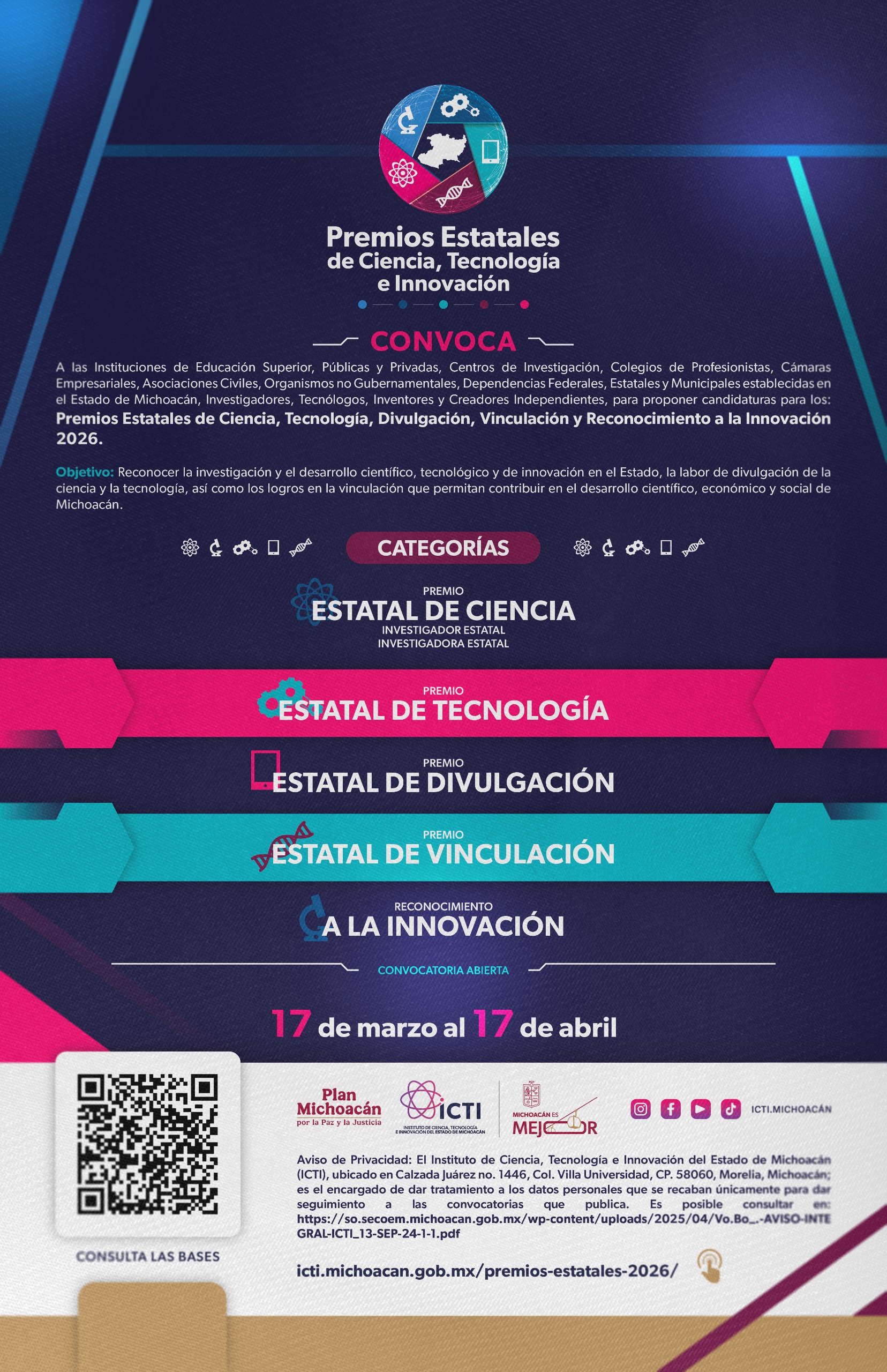 Abierta la convocatoria para los premios estatales de ciencia 2026: ICTI