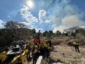 Brigadistas de Conafor realizan arduo trabajo para sofocar incendios forestales en Ciudad Hidalgo