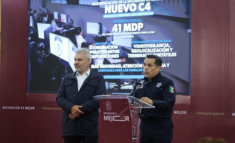 Con inversión estatal de 41 mdp se moderniza la seguridad de Morelia con nuevo C4: Bedolla