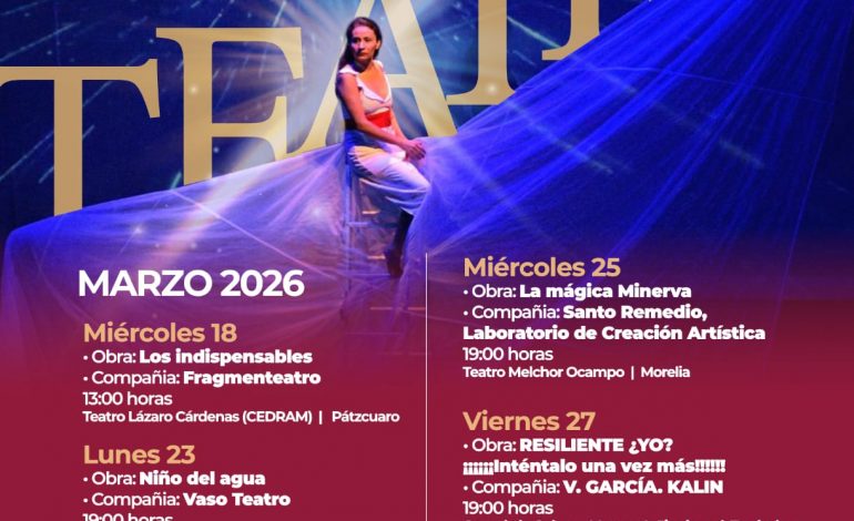 ¡No te pierdas el Día Mundial del Teatro! Habrá funciones en Morelia, Pátzcuaro y Tacámbaro